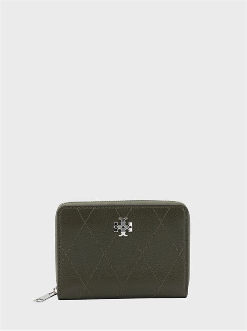 Small Charlie Quilted Pebbled Leather Zip Wallet TORY BURCH | 186098325